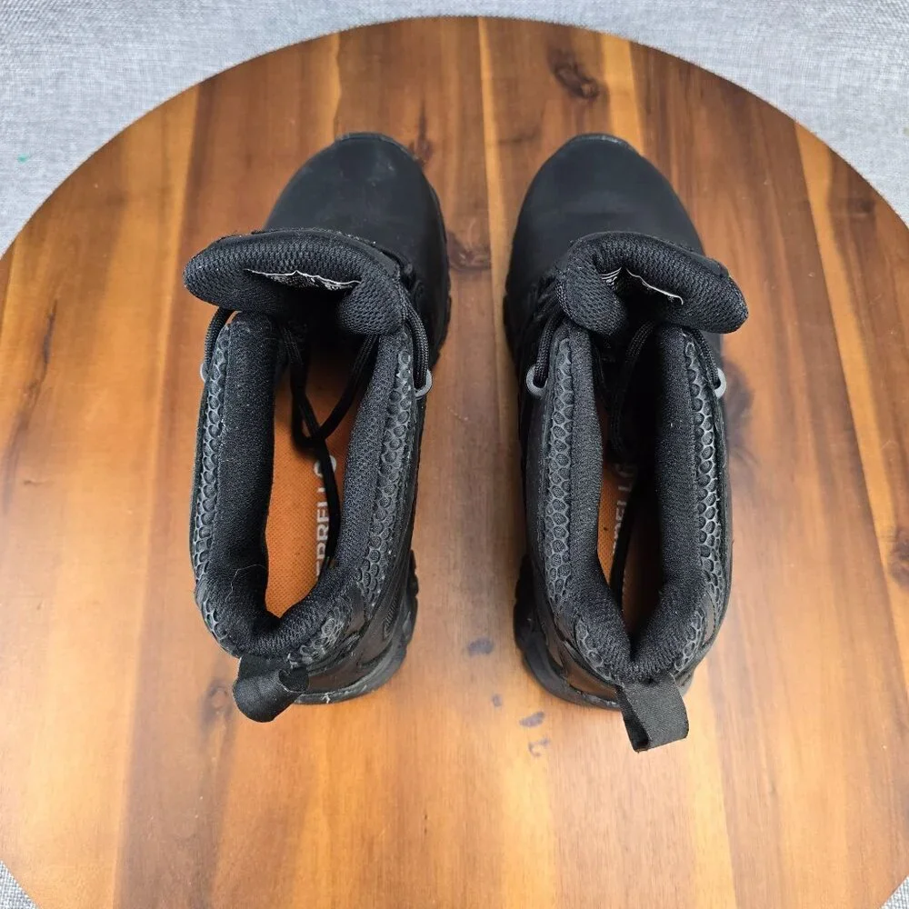 Merrell Mens 7M‎ Lace-Up Leather Hiking Boots Black